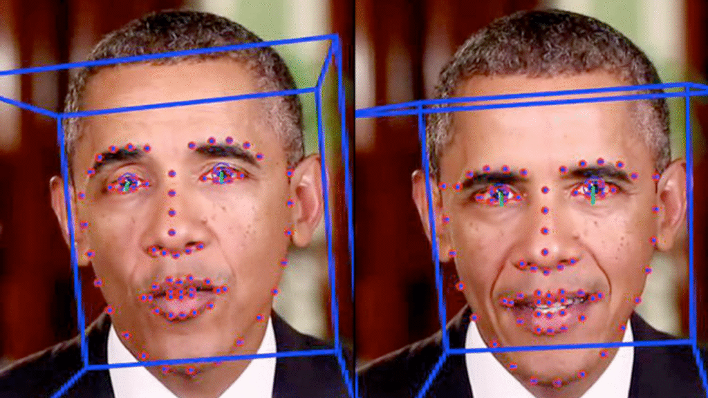 Barack Obama'nın yapay zekâ ile oluşturulmuş deepfake videosundan bir kare.