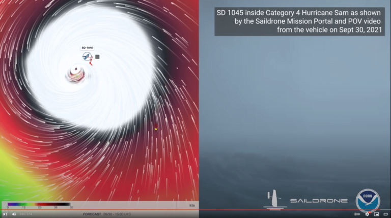 Saildrone ile 50 metrelik hırçın dalgalar ve kasırga kayıt edildi