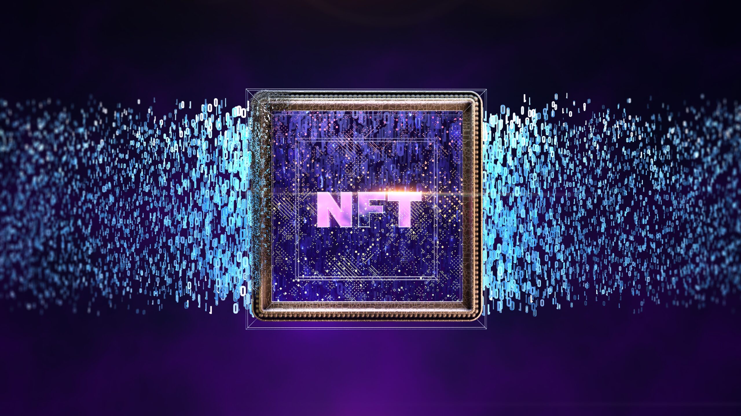 Nft,Non,Fungible,Tokenscrypto,Art,On,Colorful,Abstract,Background.,Pay