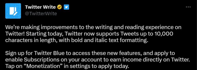 Twitter Blue’nun Sağladığı 10.000 Karakter Limiti Tweet’leri Adeta Makaleye Çeviriyor