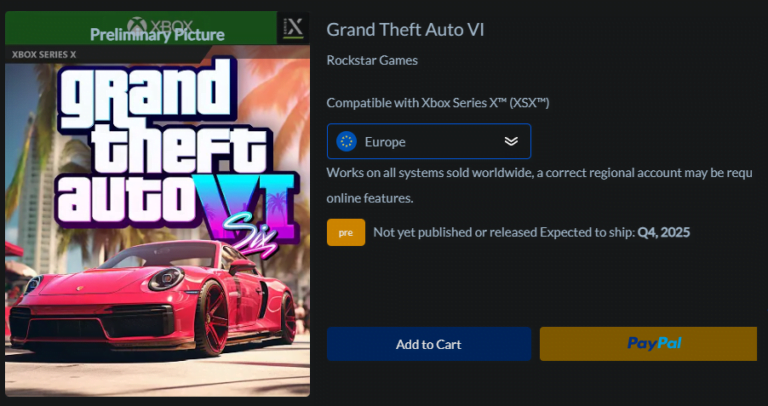 GTA 6 Bazı Oyun Sitelerinde Satışa Sunuldu