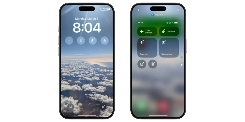 İphone'un kilit ekranından Gemini ile canlı konuş.