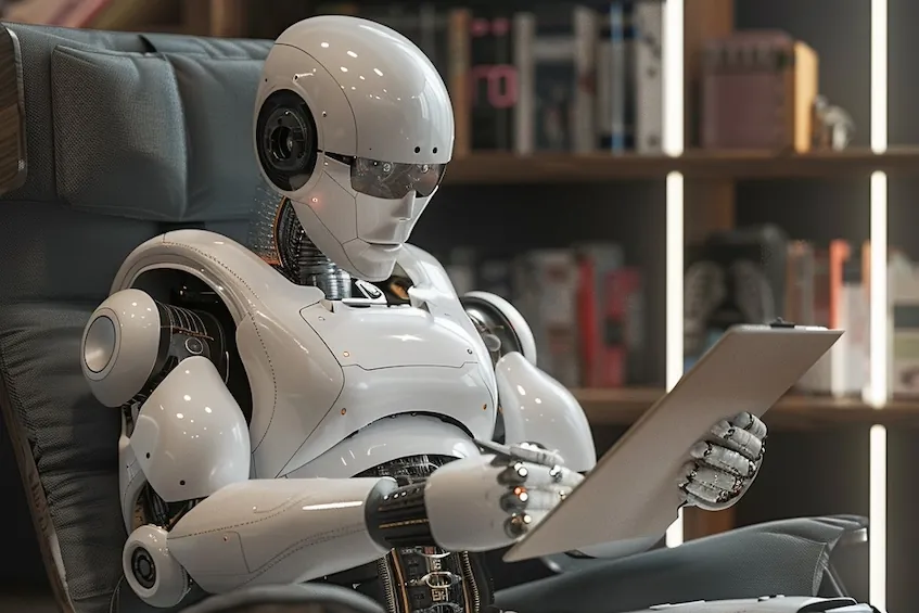 Terapi amaçlı tasarlanmış bir yapay zekâ figürü görseli. Dijital ortamda hizmet veren AI terapistlerin yükselişini ve ruh sağlığı alanındaki rolünü temsil ediyor.