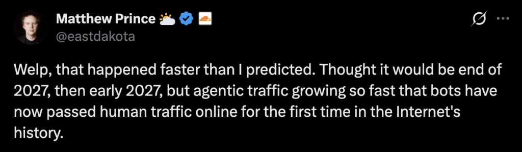 Matthew Prince, CEO of Cloudflare, on X (@eastdakota).