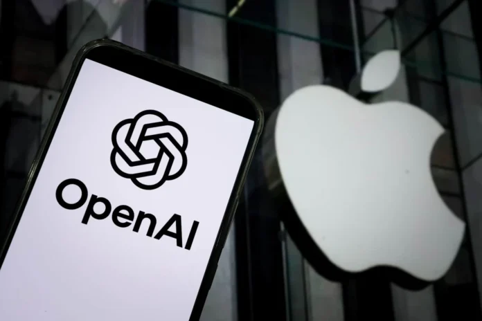 OpenAI logosu ve Apple logosu
