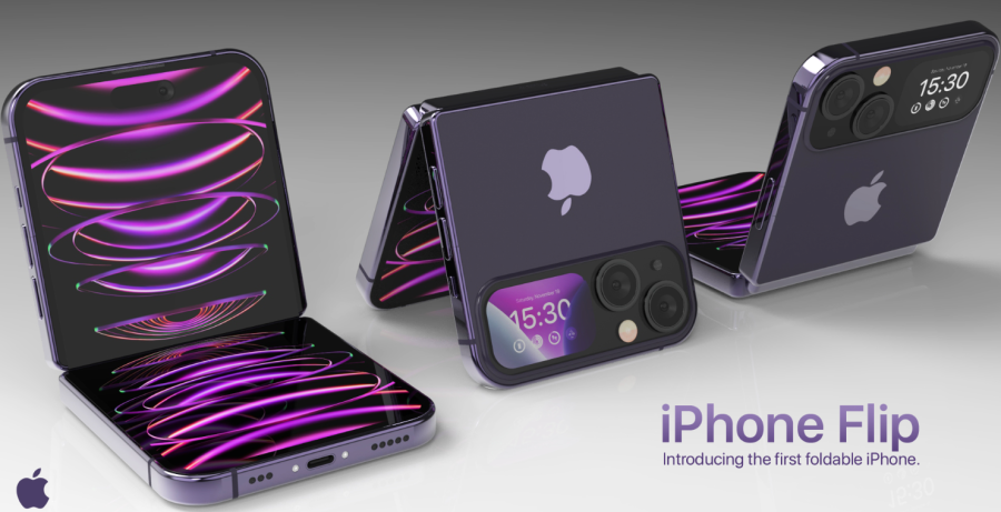 Apple’ın üzerinde çalıştığı iddia edilen katlanabilir iPhone için tasarlanmış temsili görsel.