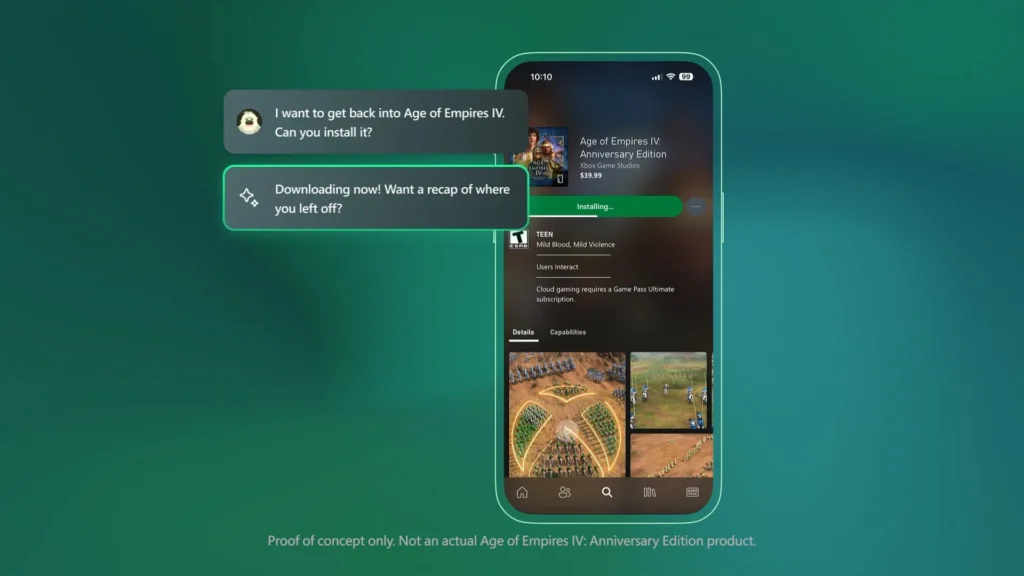 Mobil Xbox uygulamasında ilk olarak Copilot for Gaming görünecek. Resim: Microsoft - Microsoft Gaming Copilot AI