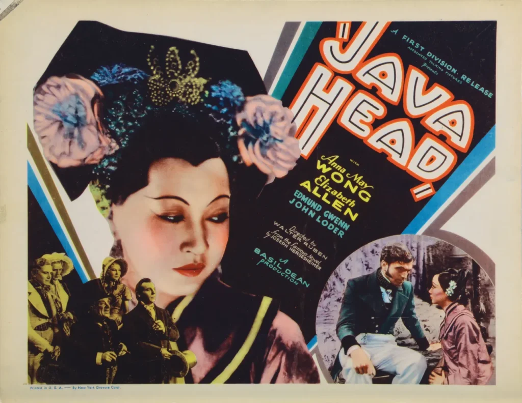 Anna May Wong'un bir ilke imza attığı Java Head (1934) filmi.