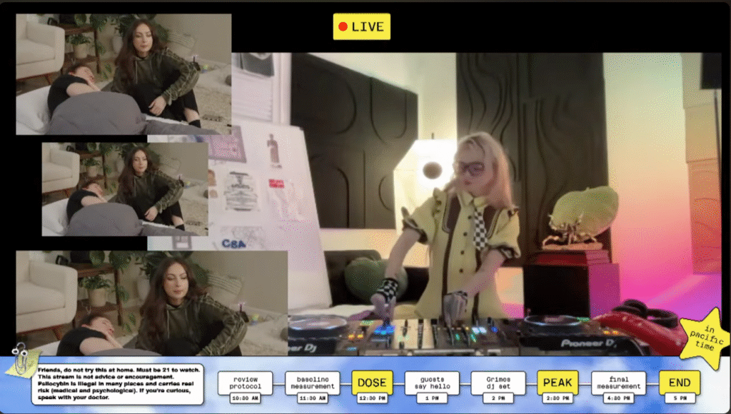 Yaklaşık 2 milyon takipçisi olan Bryan Johnson'un "taking magic 🍄 LIVE" adını verdiği canlı yayın 1.1 milyon görüntülenme aldı.